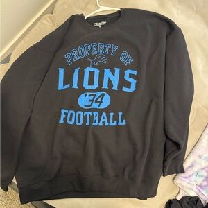 Black 'Lions Football' Crewneck Sweatshirt - Blue Print
